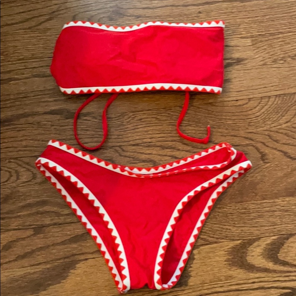 Shein red bikini set